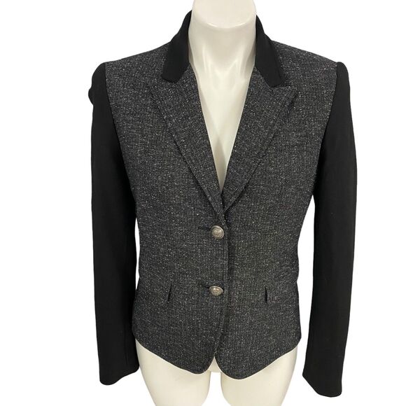 Jessica Simpson Blazer Womens 7/8 Black Colorblock Work Office Jacket Corpcore - Picture 12 of 16